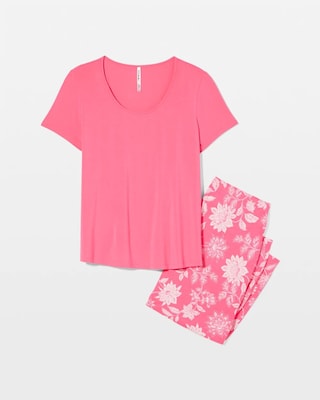 Short-Sleeve + Cropped Pants Pajama Set click to view larger image.