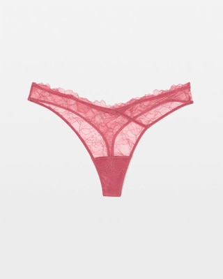 Fine Line Lace Thong Panty click to view larger image.