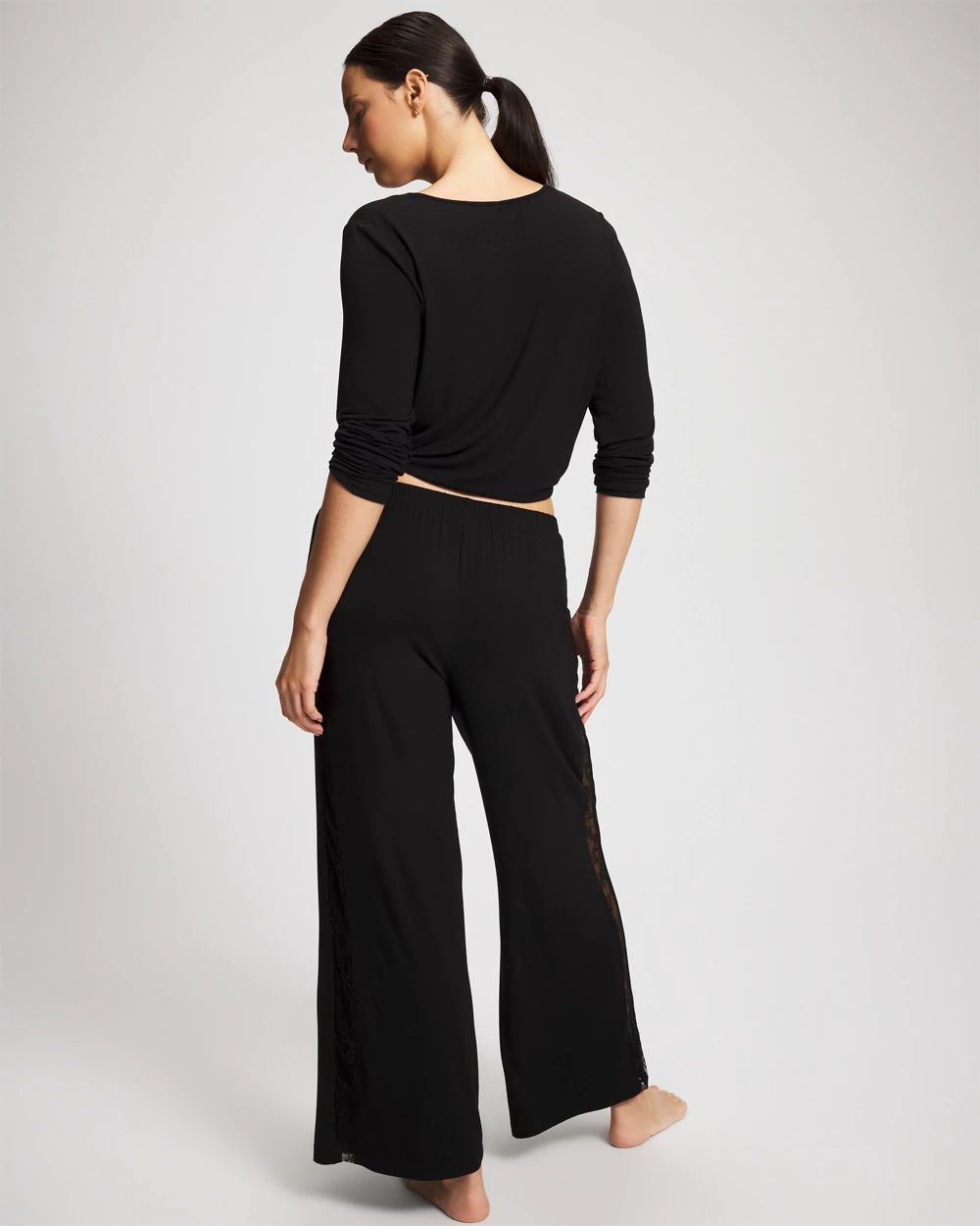 Lace Relaxed Wide Leg Pajama Pant click to view larger image.