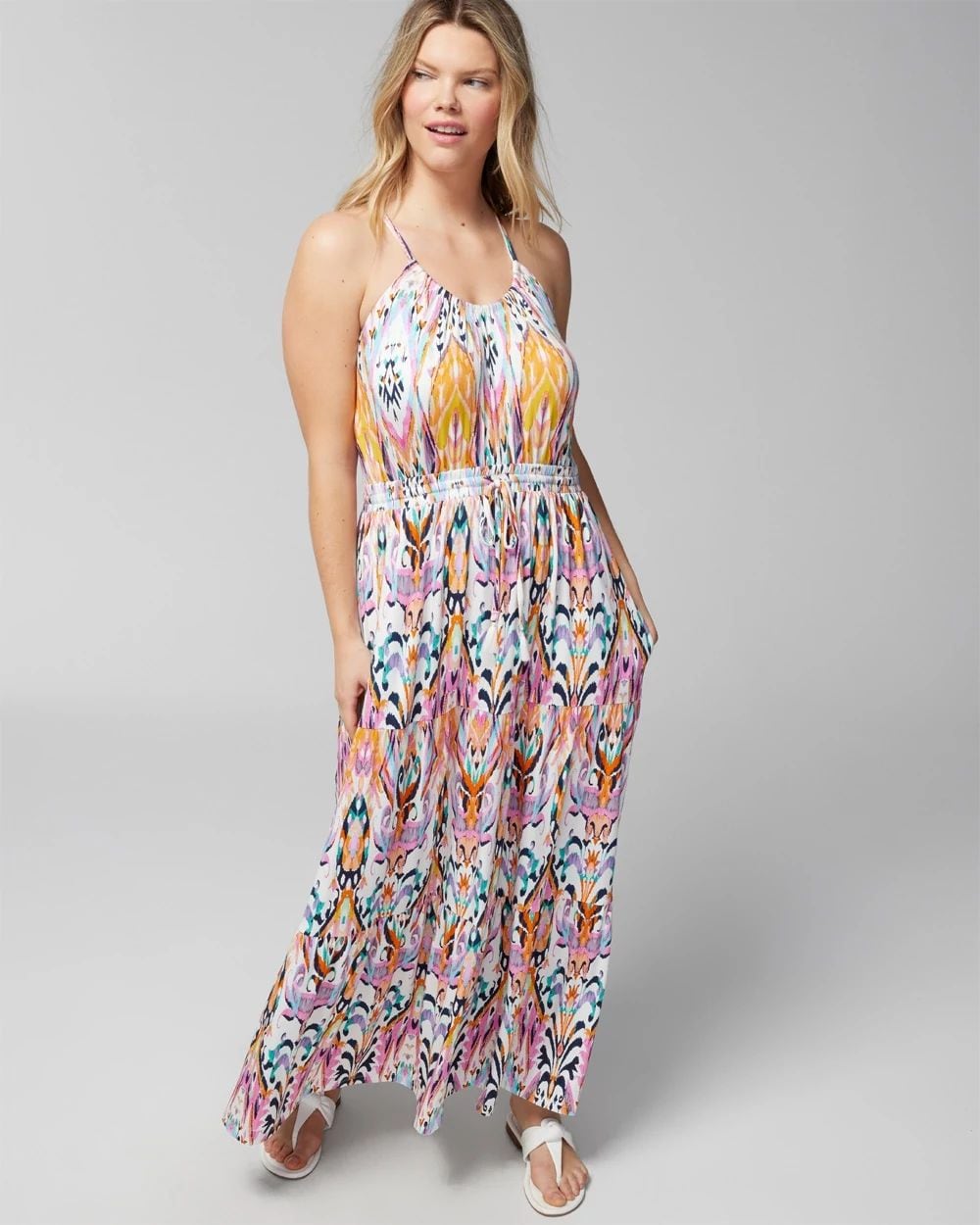 Soft Jersey Halter Maxi Bra Dress