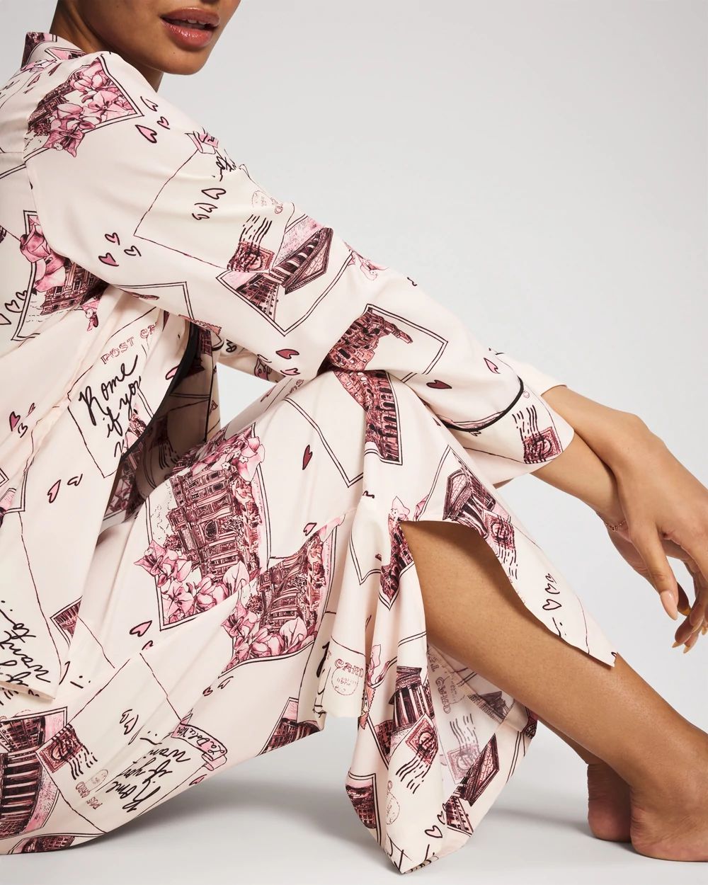 Satin Side Slit Pajama Pants