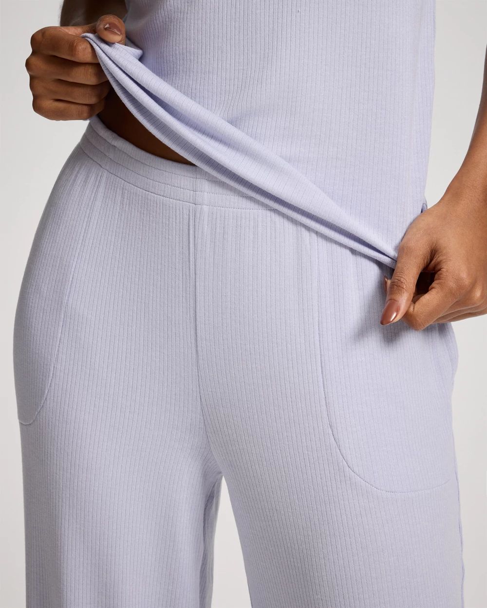 Lightweight Rib Knit Crop Pajama Pants