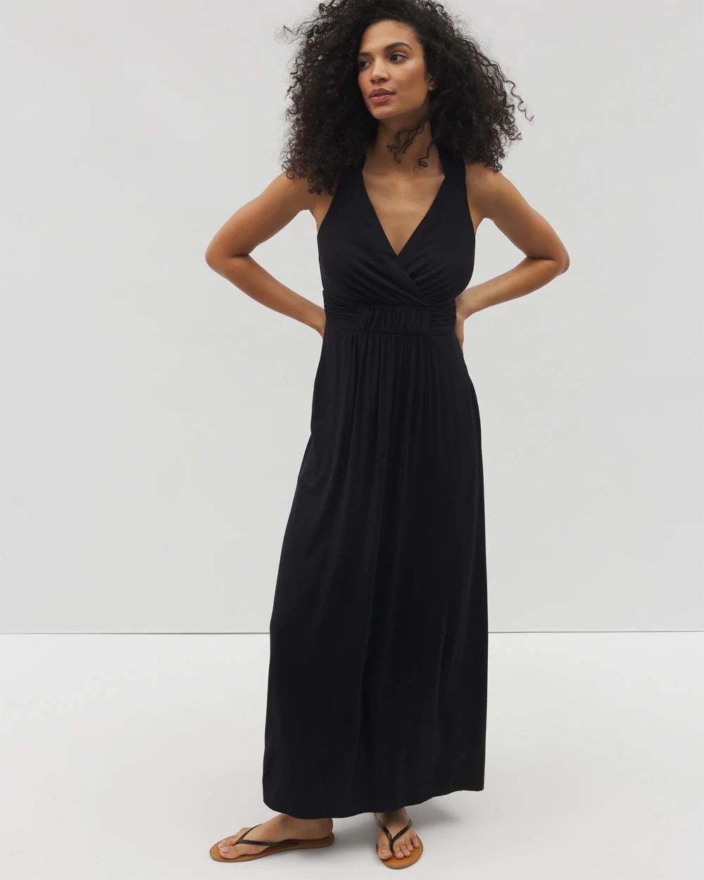 Soft Jersey Isla Cross Back Maxi Bra Dress