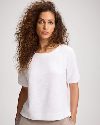 Slub French Terry Relaxed Dolman Sleeve Top