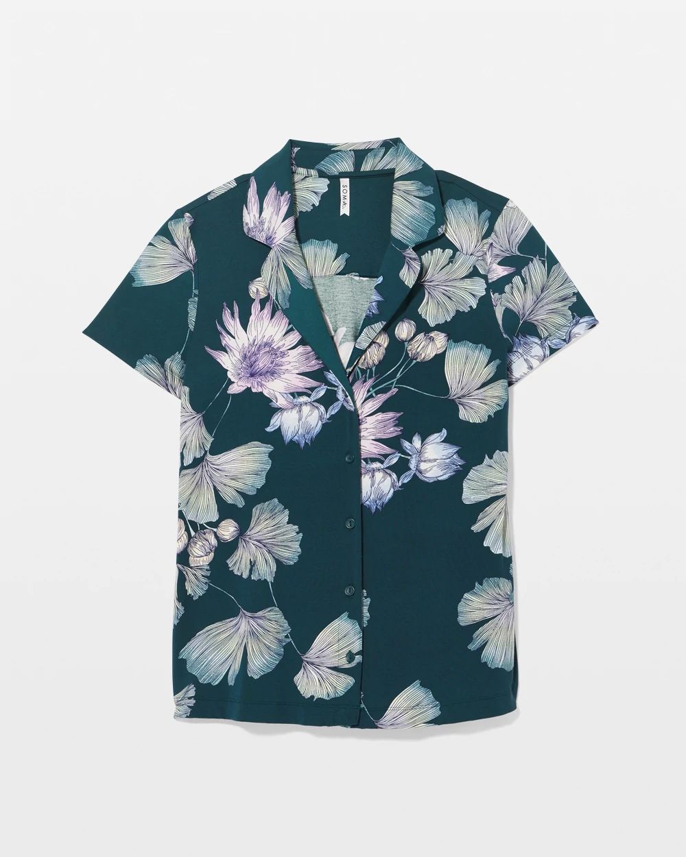 Cool Nights Short Sleeve Notch Collar Pajama Top