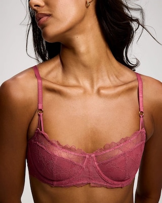 Fine Line Lace Unlined Balconette Bra click to view larger image.
