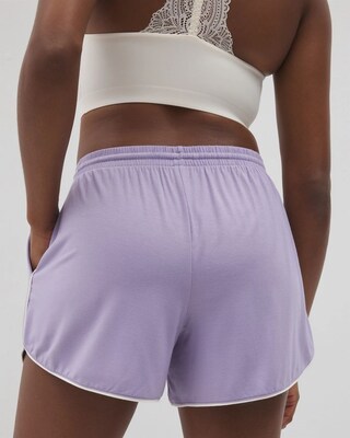 Solid Piped Pajama Shorts