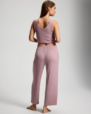 Lightweight Rib Knit Crop Pajama Pants click to view larger image.