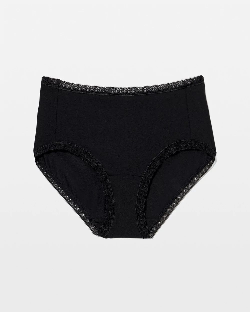 Cotton Brief Panty with Lace Trim click to view larger image.