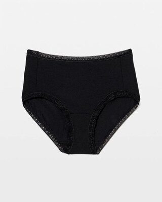Cotton Brief Panty with Lace Trim click to view larger image.