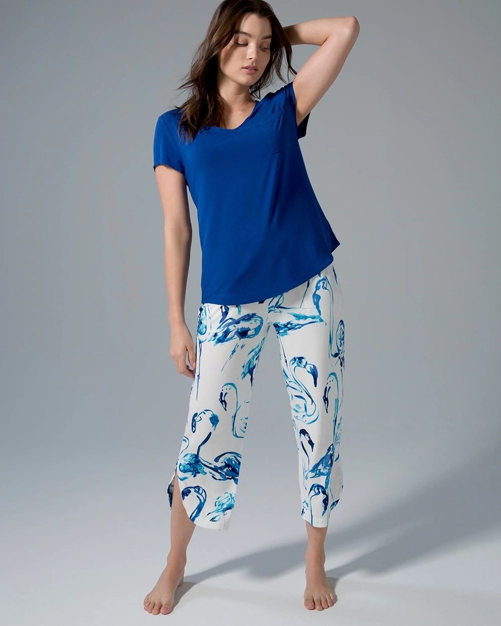 Cool Nights Curved Hem Cropped Pajama Pants