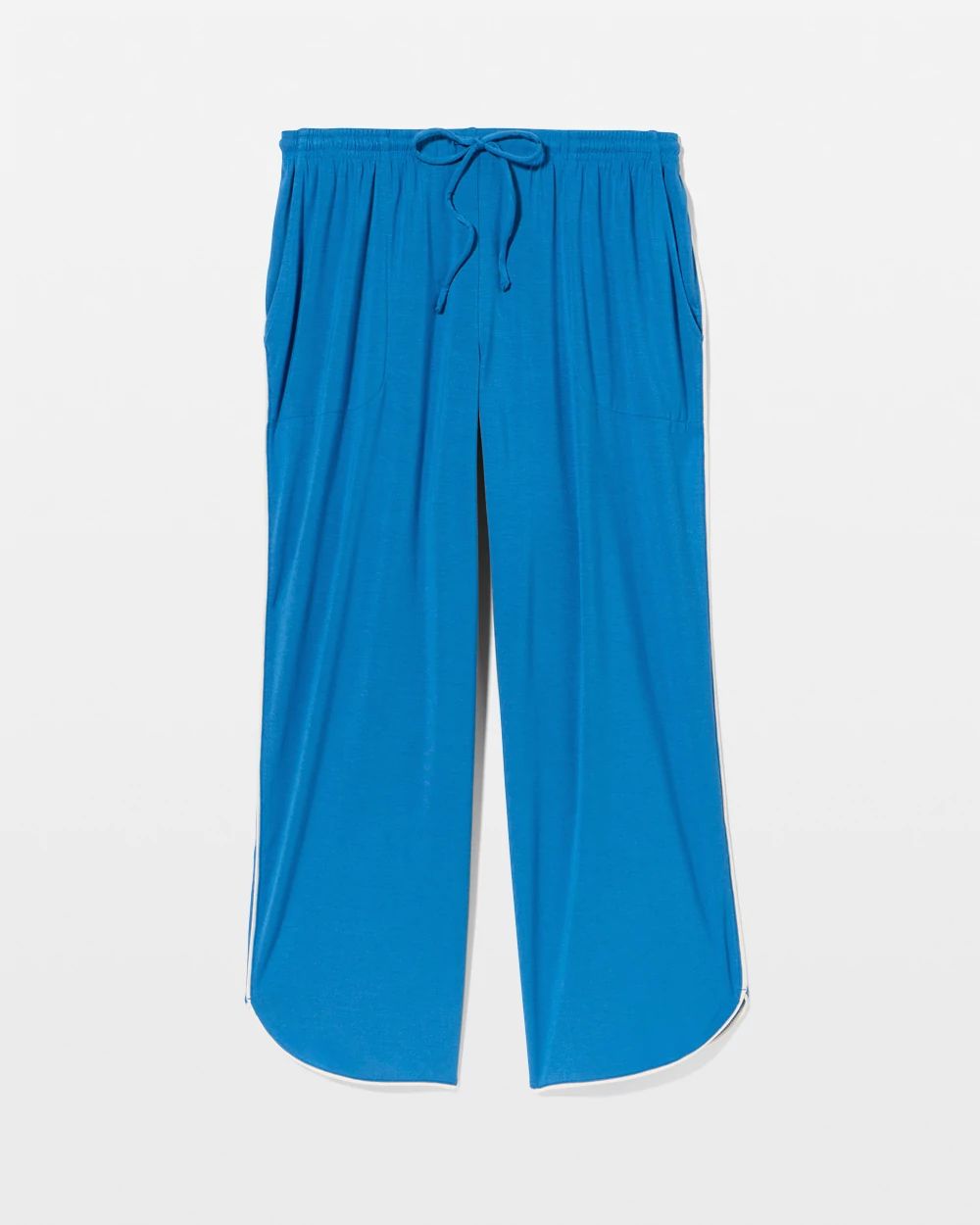 Solid Piped Crop Pajama Pant click to view larger image.