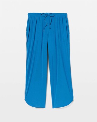 Solid Piped Crop Pajama Pant click to view larger image.
