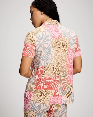 Short Sleeve Notch Collar Pajama Top click to view larger image.