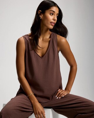 Textured Stripe Relaxed Tank click to view larger image.