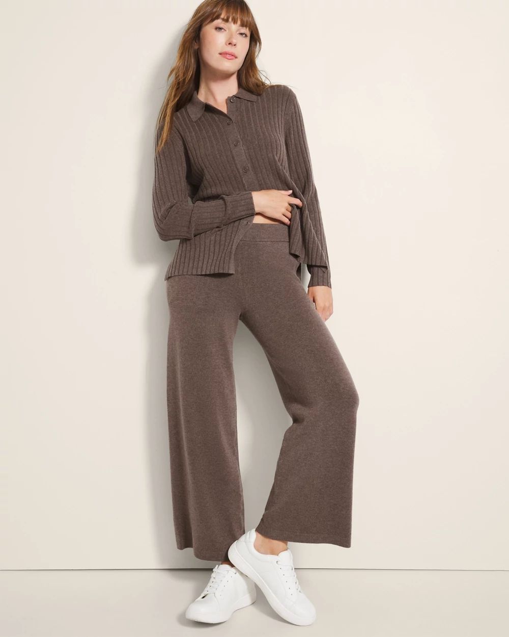 Wide-Leg Sweater Pants