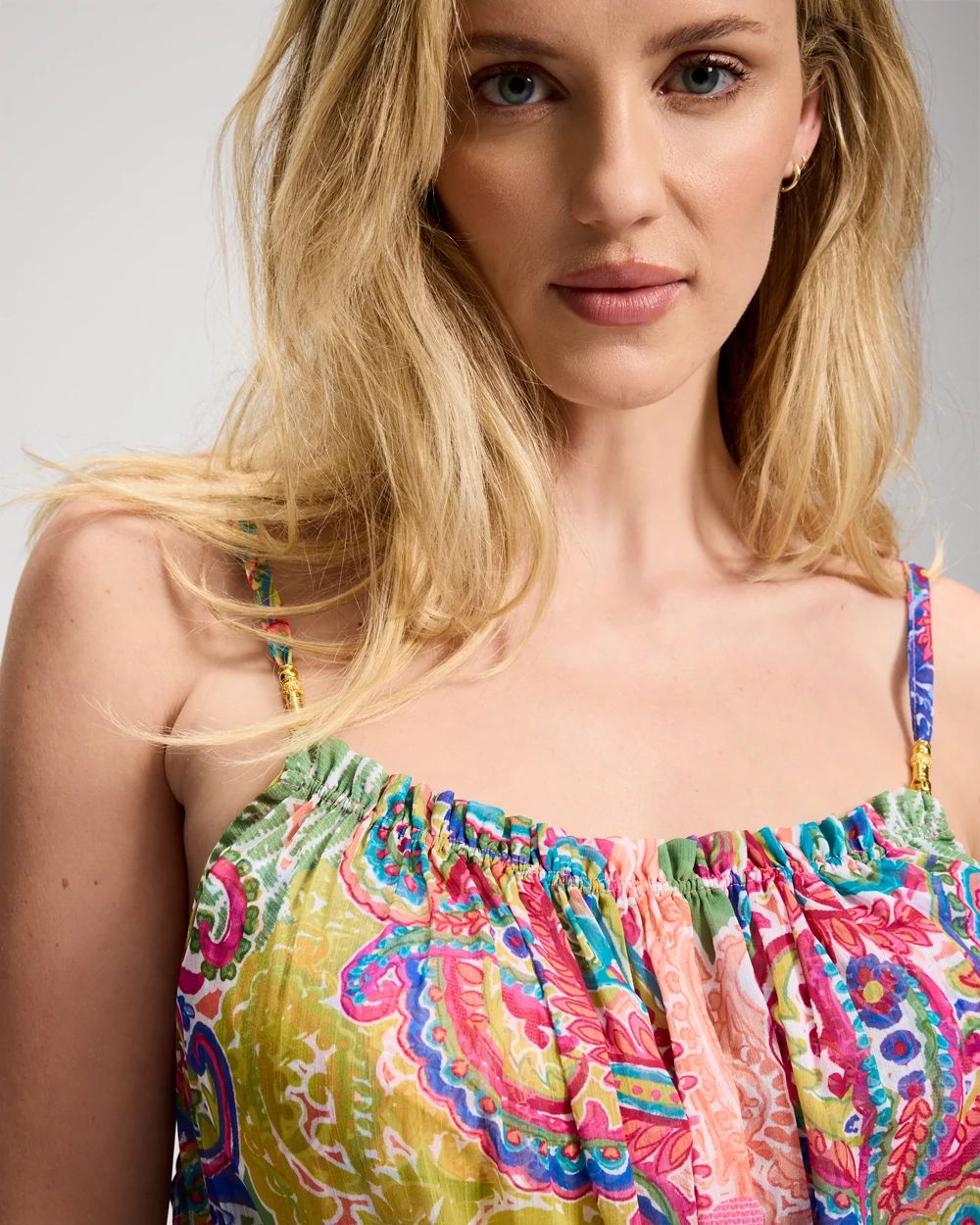 Bleu Rod Beattie La Vida Bohemia Shirred Swim Cover-Up Dress click to view larger image.