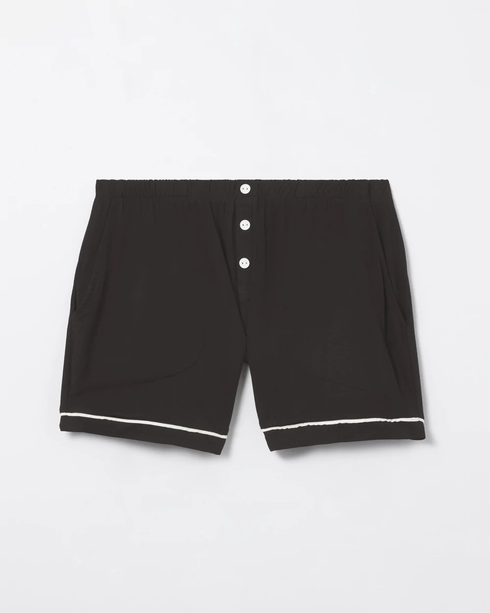 Cool Nights Solid Piped Pajama Shorts