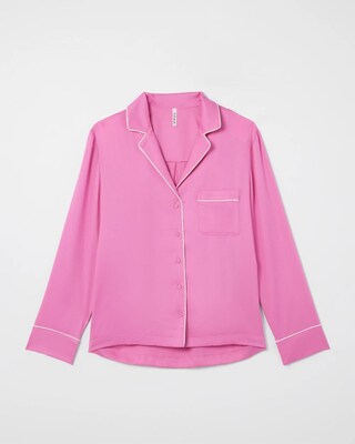 Long-Sleeve Notch Collar Pajama Top click to view larger image.