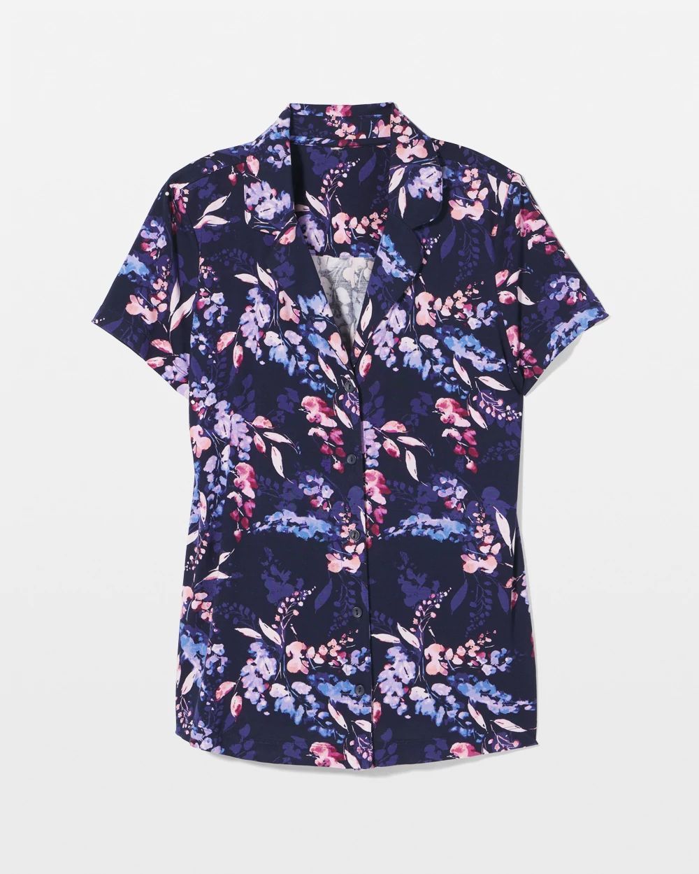 Short Sleeve Notch Collar Pajama Top click to view larger image.