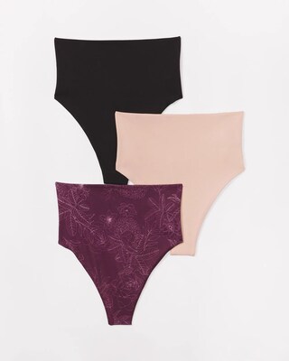 High-Waist Thong Panty 3 Pack