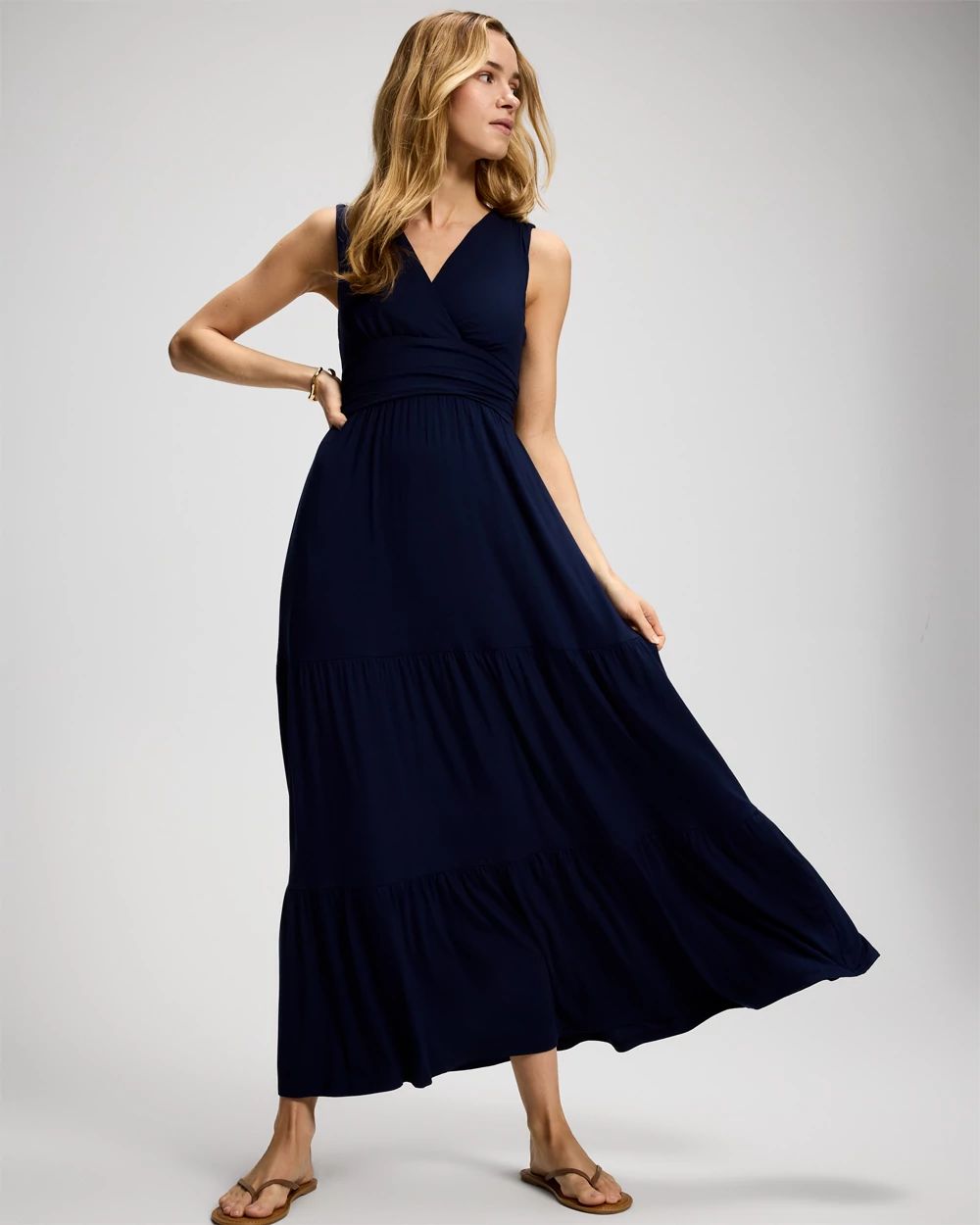 Soft Jersey Goddess Tiered Maxi Dress