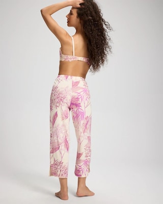 Relaxed Pom Trim Crop Pajama Pants click to view larger image.