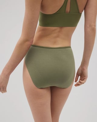 Edge Cotton Blend High-Leg Panty with Lace click to view larger image.