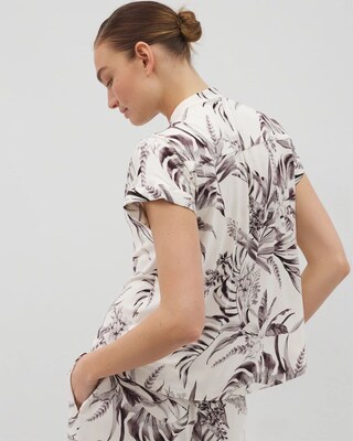 Short-Sleeve Button-Front Pajama Top click to view larger image.