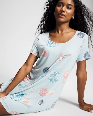 Short Sleeve Scoop Neck Sleepshirt click to view larger image.