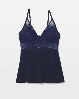 Pajama Cami With Plunge Necklline click to view larger image.