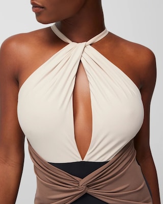 Keyhole High-Neck One-Piece