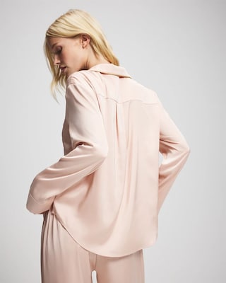 Long Sleeve Notch Collar Pajama Top click to view larger image.