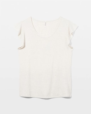 Slub Short Sleeve Ruffle Pajama Tee click to view larger image.