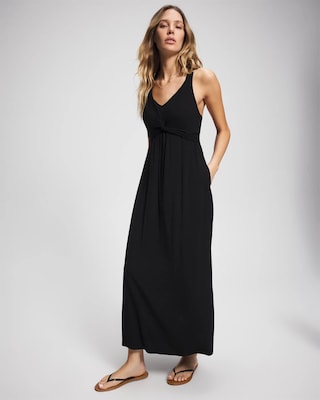Soft Jersey Twist Front Maxi Dress