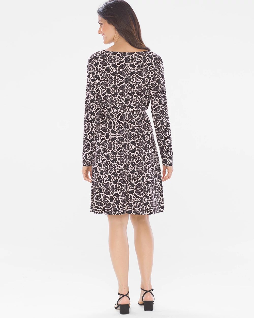 Lace Wrap Dress Black/Tan