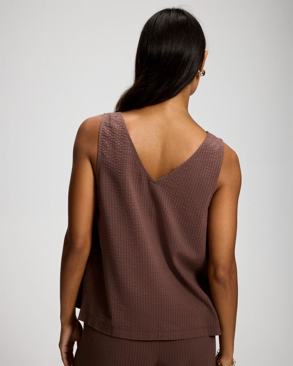 Textured Stripe Relaxed Tank click to view larger image.