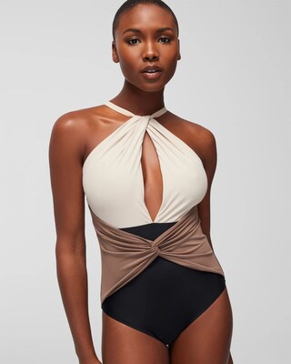Keyhole High-Neck One-Piece