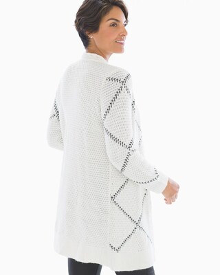 Lurex Windowpane Sweater Ivory