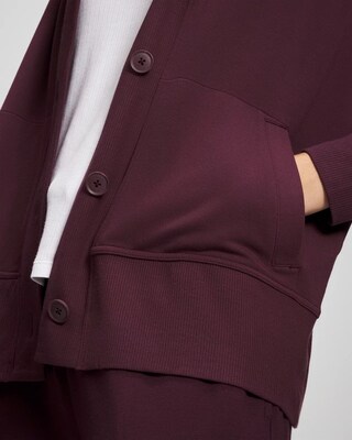 Ultrasoft Fleece Relaxed Button Up Cardigan click to view larger image.