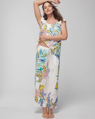 Wide-Leg Ankle Pajama Pants
