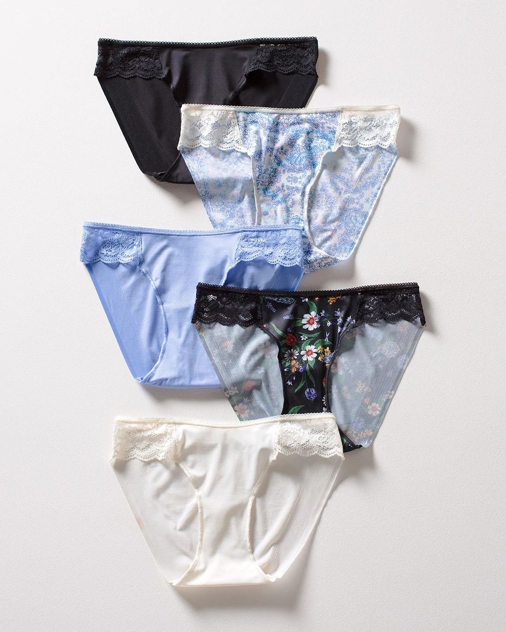 Microfiber Bikini with Lace 5 Pack