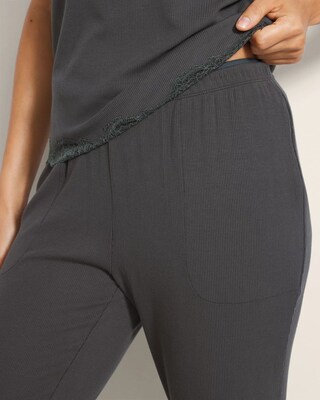 Rib Ankle Pajama Pants click to view larger image.