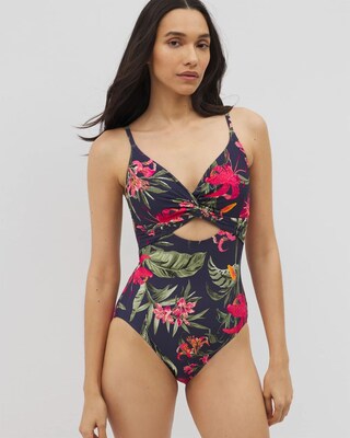 Soma Swim Twist-Front Keyhole One-Piece