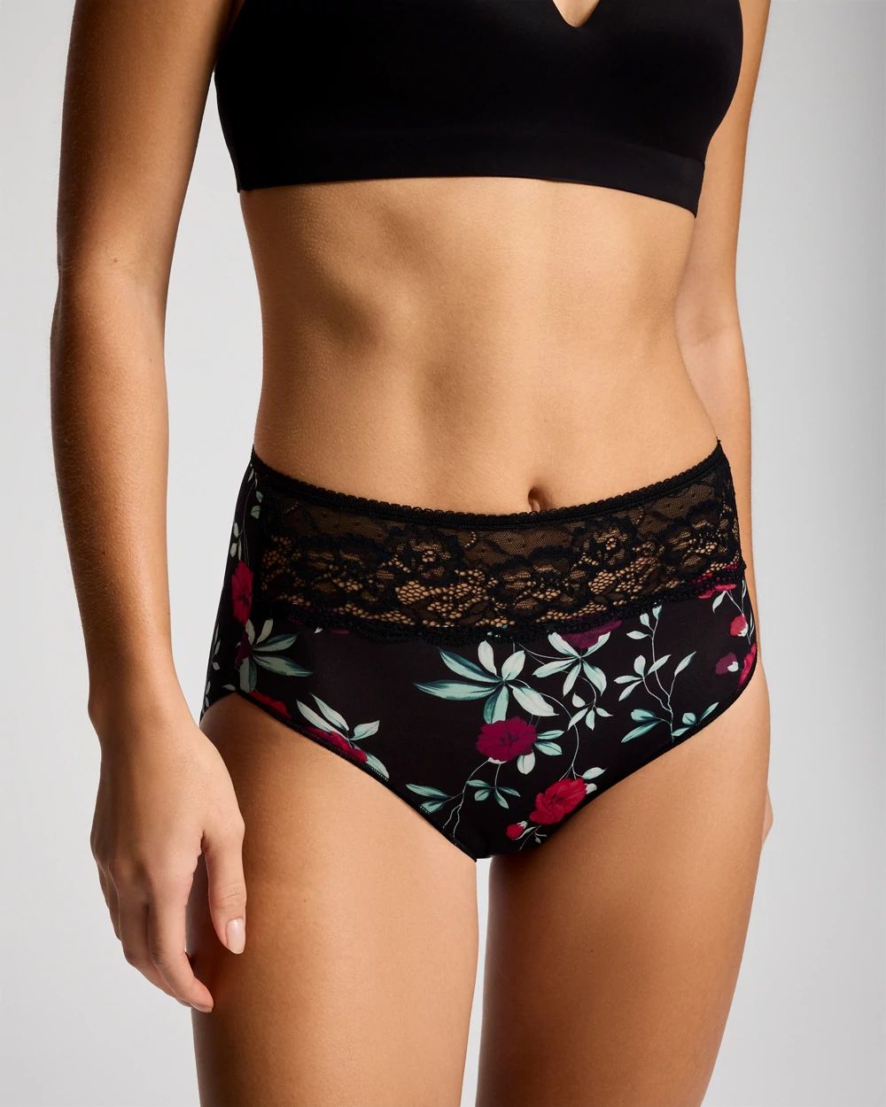 Vanishing Edge Microfiber Modern Brief Panty with Lace