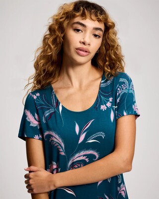 Short Sleeve Scoop Neck Sleepshirt click to view larger image.