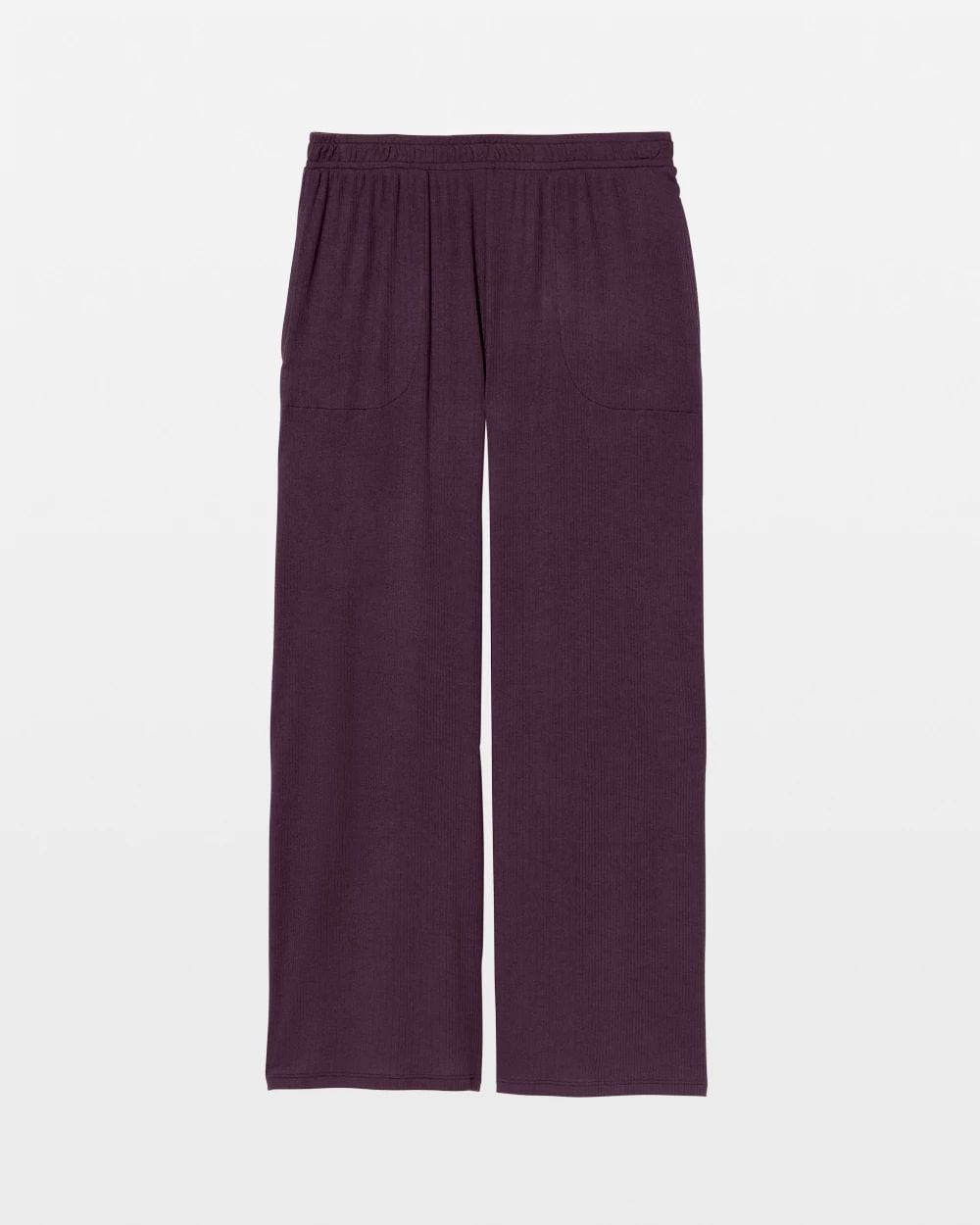 Lightweight Rib Knit Wide Leg Pajama Pants click to view larger image.