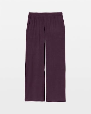 Lightweight Rib Knit Wide Leg Pajama Pants click to view larger image.