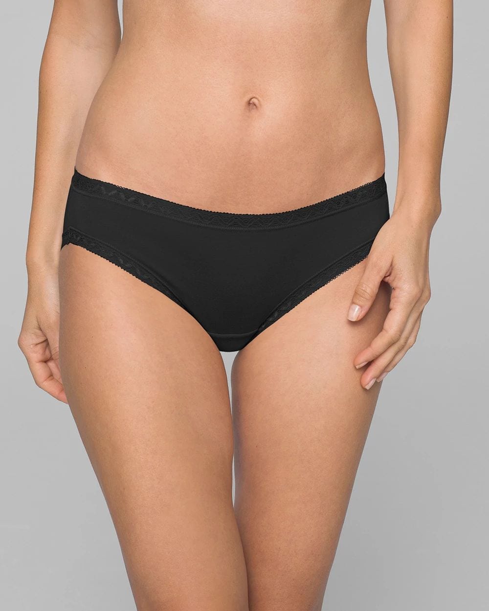 Cotton Hipster Panty with Lace Trim