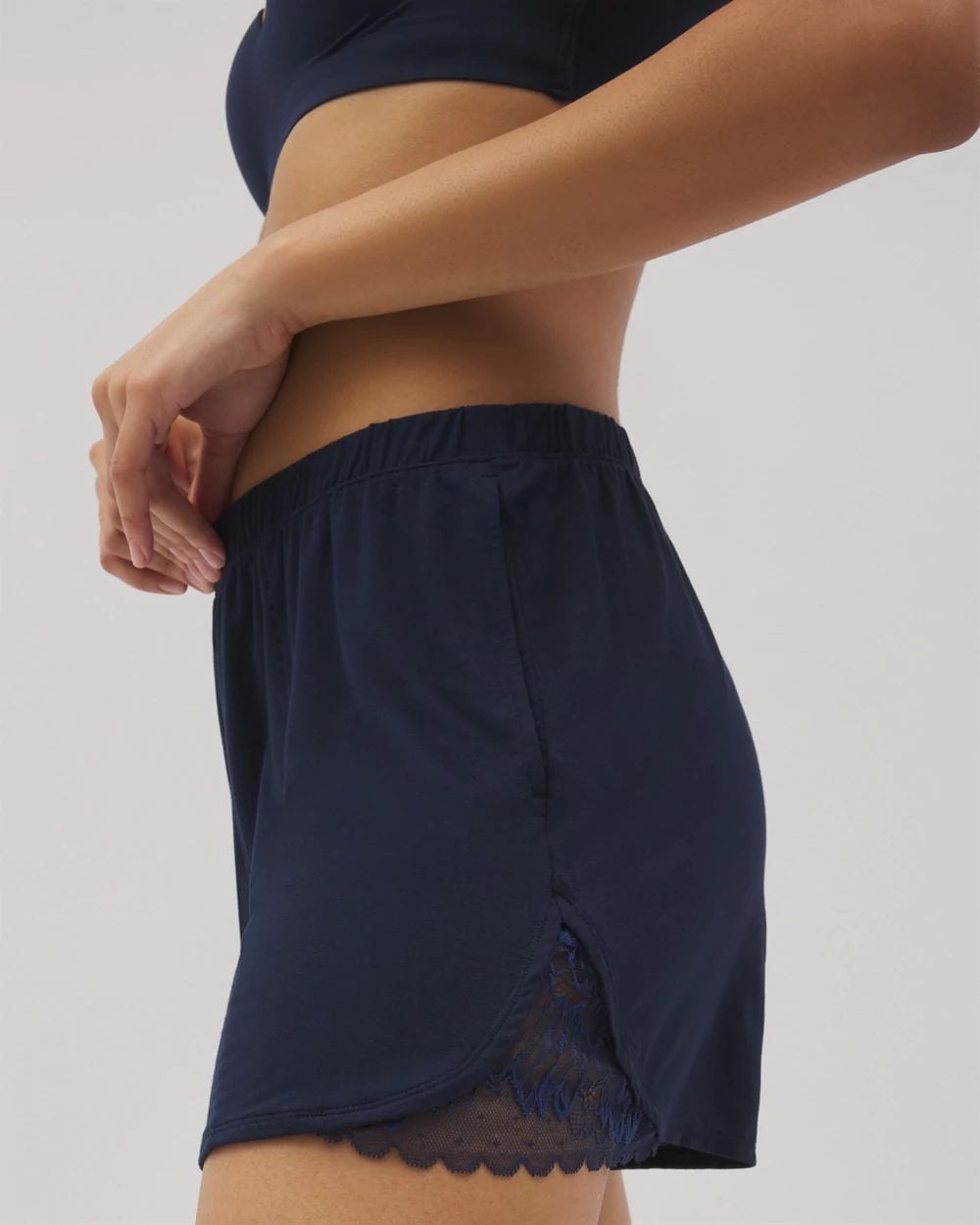 Cool Nights Lace Trim Pajama Shorts